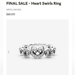 Pandora Heart Swirls Ring